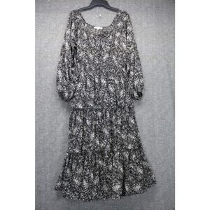 Ivy City Co Floral Black Midi dress Size Medium